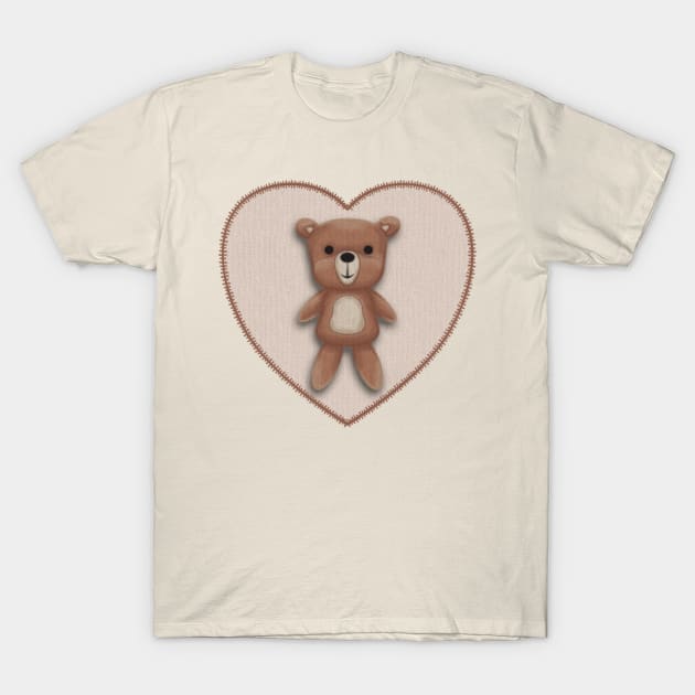 Teddy Bear Plushie T-Shirt by Scrabbly Doodles